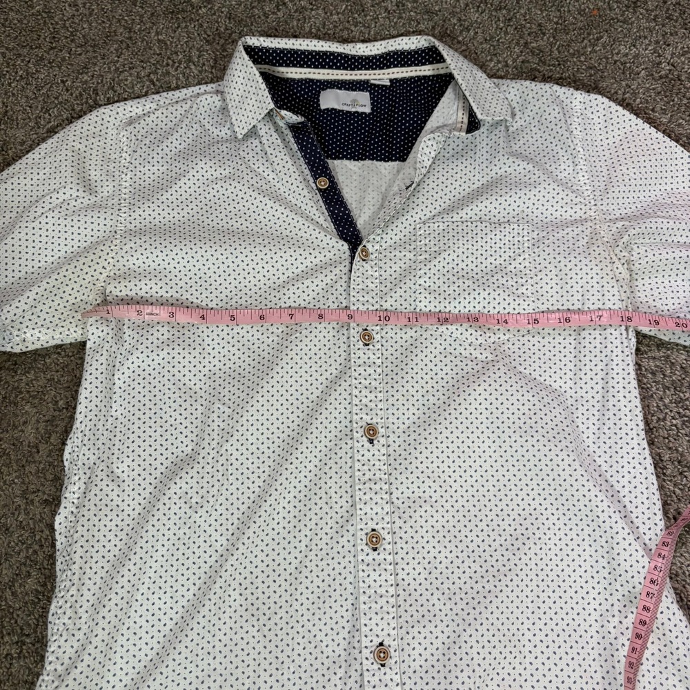 Craft + Flow Men's Short Sleeve Button Down Shirt Paisley Print Stretch Medium - Picture 8 of 10